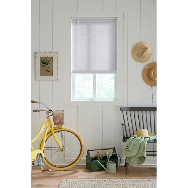 LEVOLOR Trim+Go 1-in Slat Width 35-in x 72-in Cordless White Vinyl Room Darkening Mini-blinds