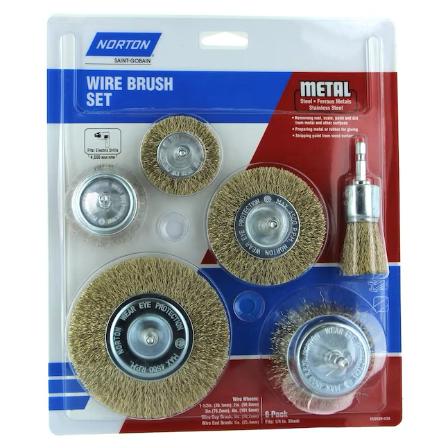 Norton Coarse Wire Brush Wheel Assorted 6 Pack Electric Drill (6-Pack)