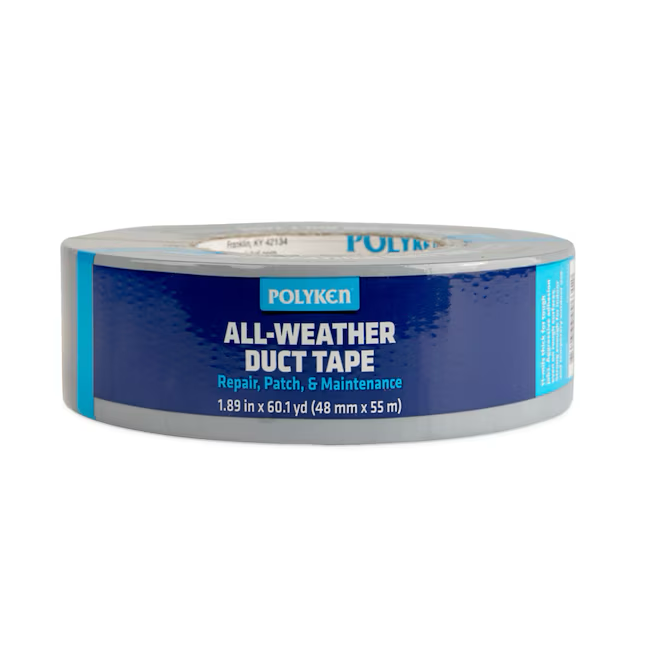 Cinta adhesiva POLYKEN para todo tipo de clima, cinta adhesiva gris/plateada, 1,89 pulgadas x 60,1 yardas