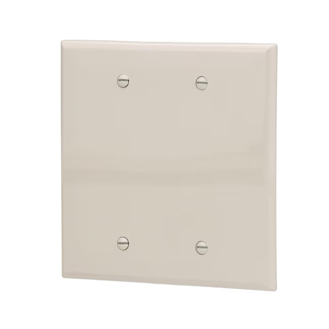 Eaton 2-Gang Midsize Light Almond Polycarbonate Indoor Blank Wall Plate