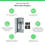 Square D Homeline 200-Amp 30-Spaces 60-Circuit Outdoor Main Breaker Plug-on Neutral Load Center (Value Pack)