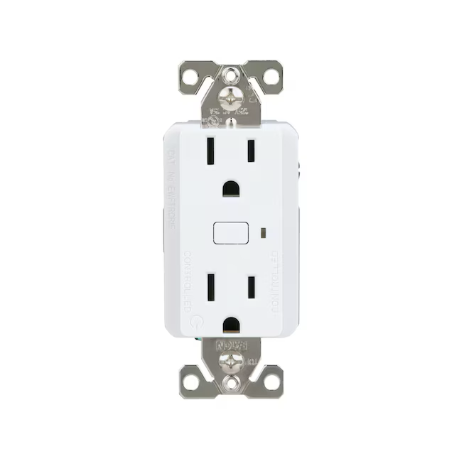 Eaton Wi-Fi Smart 15-Amp 125-volt Tamper Resistant Residential Decorator Smart Outlet, White