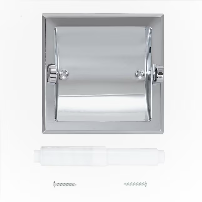 EZ-FLO Chrome Recessed Spring-loaded Toilet Paper Holder