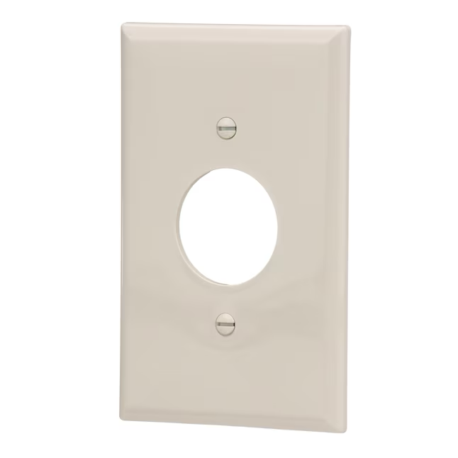 Eaton 1-Gang Midsize Light Almond Polycarbonate Indoor Round Wall Plate