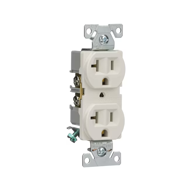 Eaton 20-Amp 125-volt Commercial Duplex Outlet, Light Almond