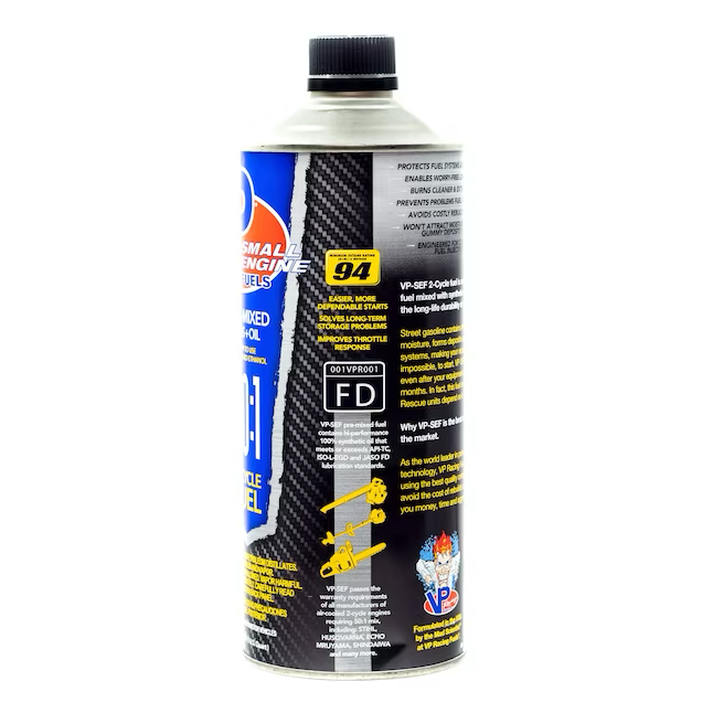 VP Racing Fuels Combustible para motores pequeños 32 fl oz 50:01:00 Combustible de 2 tiempos premezclado sin etanol