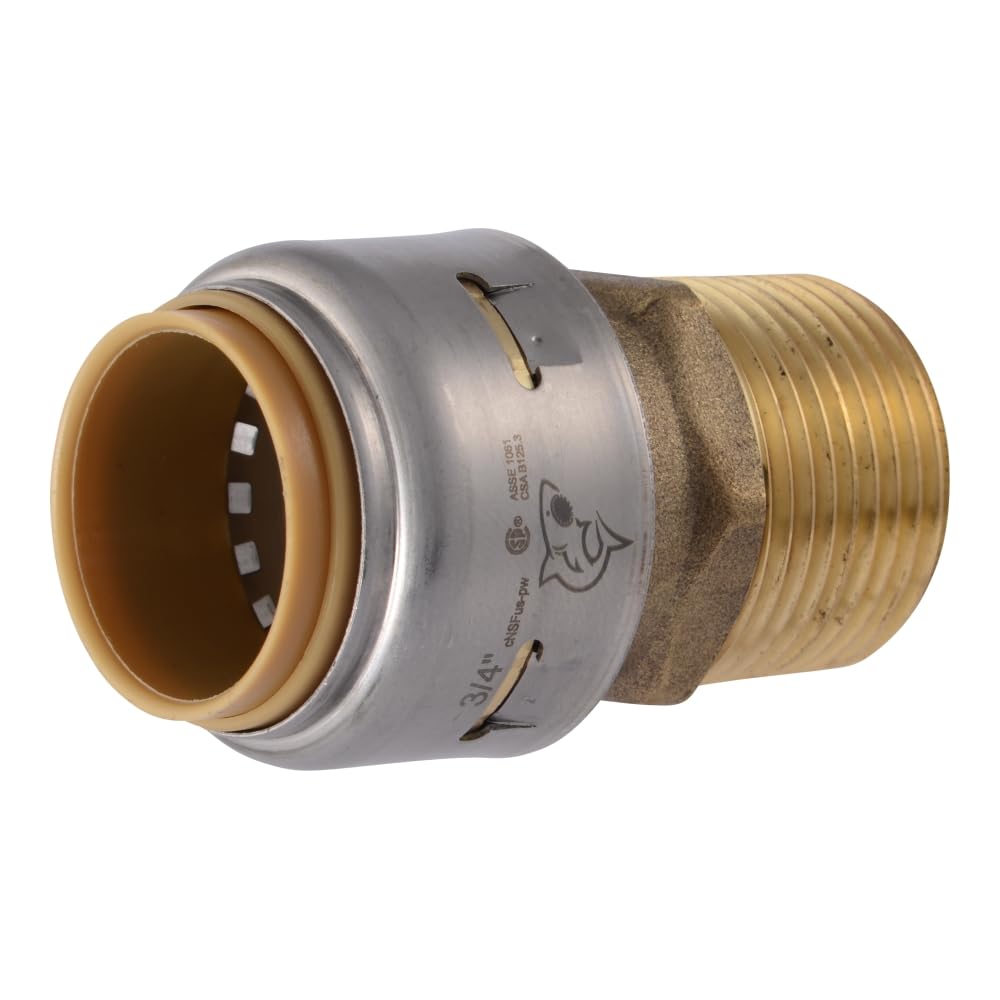 SharkBite 3/4 in. x 3/4 in. MNPT Brass Push Male Adapter