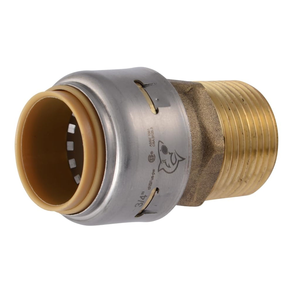 SharkBite 3/4 in. x 3/4 in. MNPT Brass Push Male Adapter