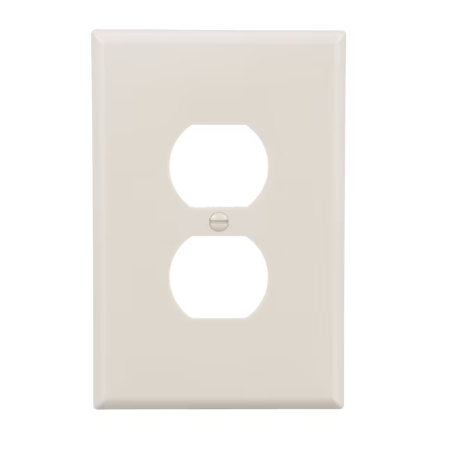 Eaton 1-Gang Jumbo Size Light Almond Plastic Indoor Duplex Wall Plate