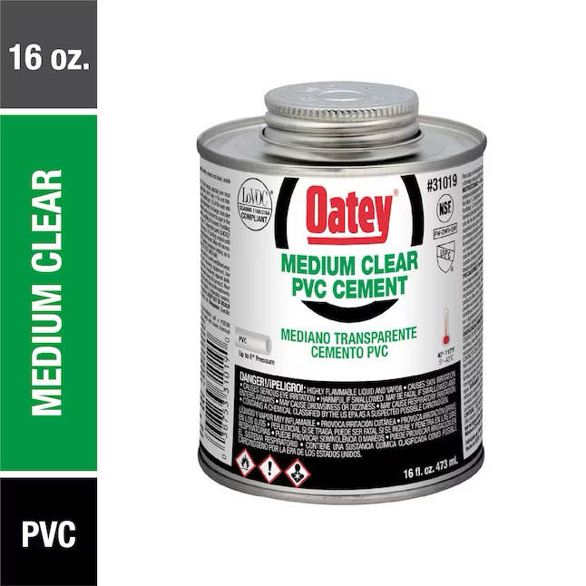 Oatey Medium 16-fl oz Clear PVC Cement