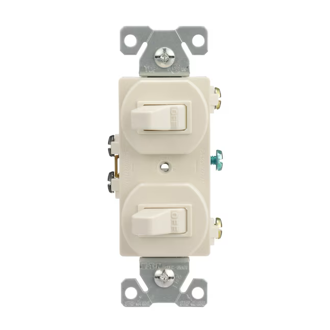 Eaton 15-Amp Single-Pole Combination Light Switch, Light Almond