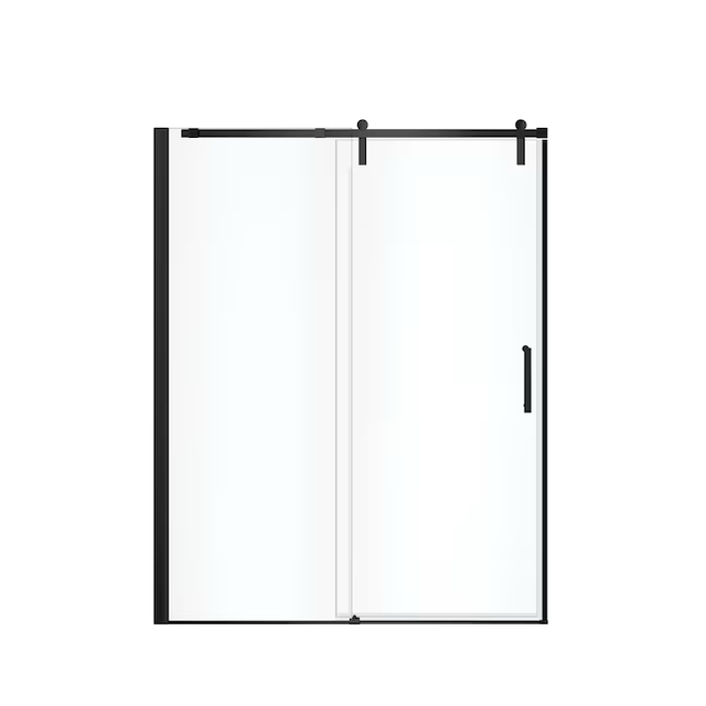 MAAX Outback Matte Black 55-1/4-in to 58-1/2-in W x 70.5-in H Semi-frameless Bypass Sliding Shower Door