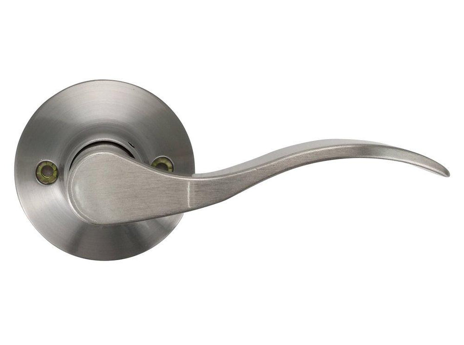 Türschloss-Attrappe für Rechtshänder mit Wellenhebel (Satin-Nickel) 