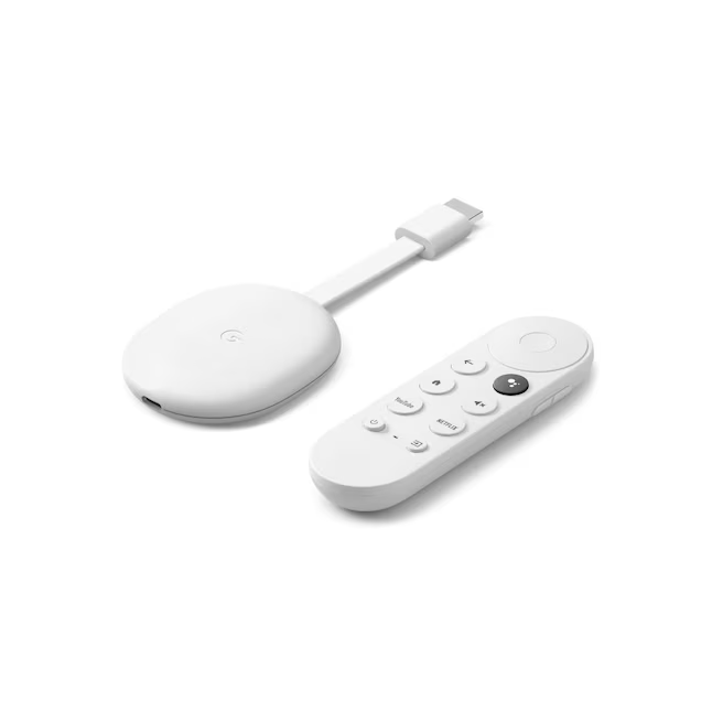 Google Chromecast with Google TV 4K HDR Streaming Media Player Google Assistant Voice Control in Snow