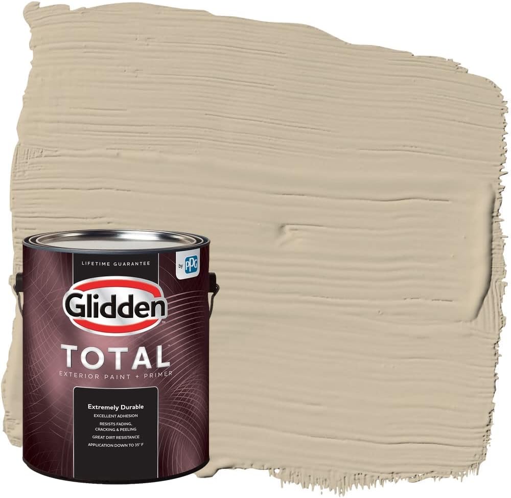 Glidden Total Exterior Paint &amp; Primer Semi-Gloss, Dusty Trail