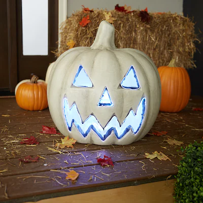 Haunted Living 20-in LED White Jack-o-Lantern Pumpkin Decoration