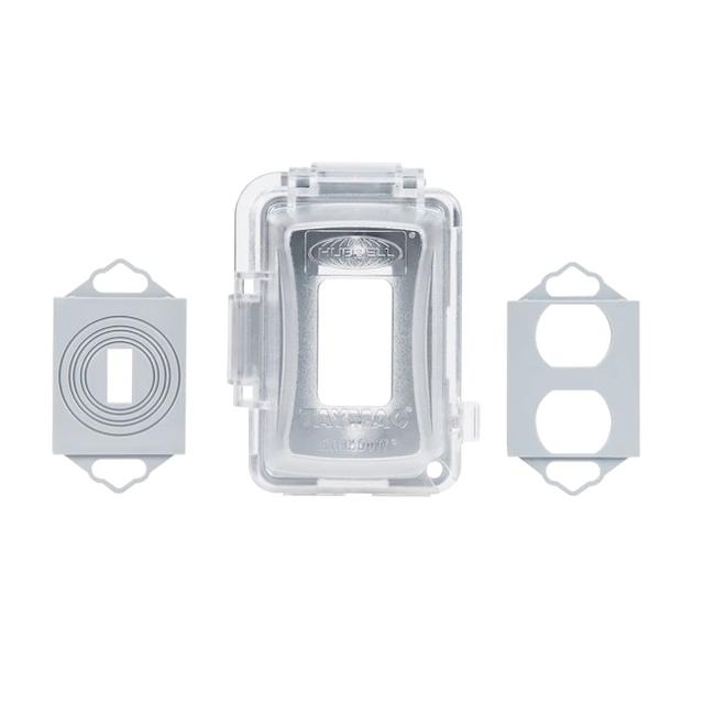 Hubbell TayMac 1-Gang Rectangle Clear Plastic Weatherproof Electrical Box Cover