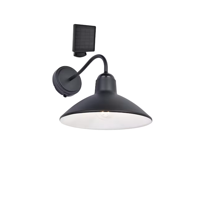 Harbour Breeze Barn Light 1 luz 10.63 pulgadas Luz de pared solar negra para exteriores