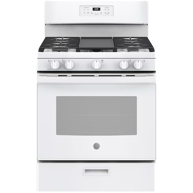 GE 30-in 5 Burners 5-cu ft Freestanding Natural Gas Range (White)