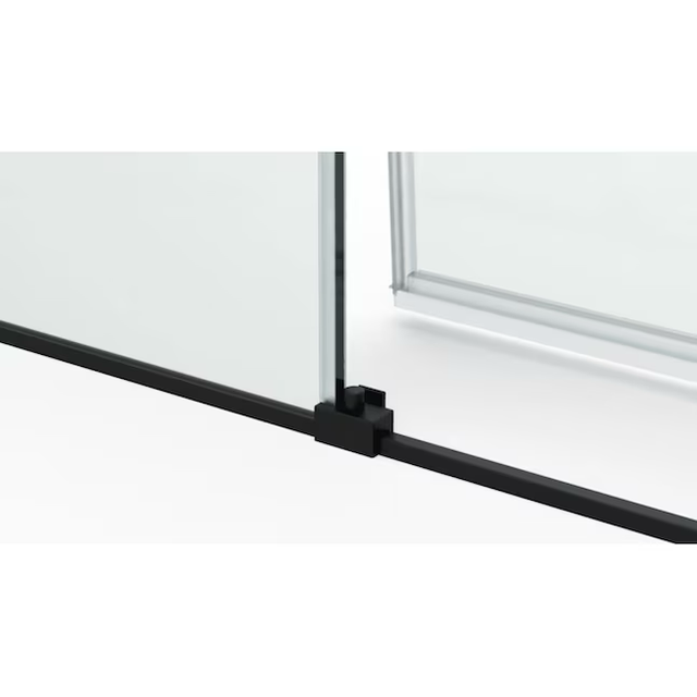 MAAX Outback Matte Black 55-1/4-in to 58-1/2-in W x 70.5-in H Semi-frameless Bypass Sliding Shower Door