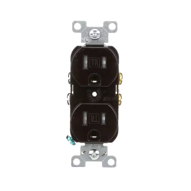 Eaton 15-Amp 125-volt Tamper Resistant Commercial Duplex Outlet, Brown