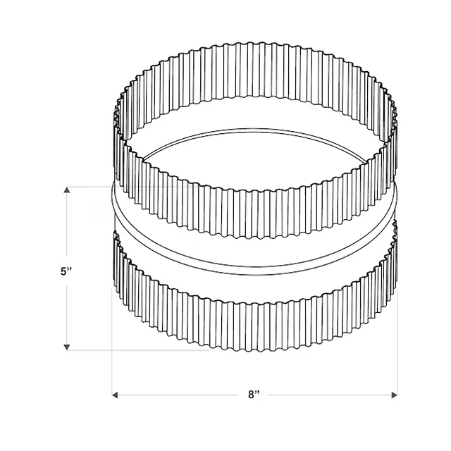 IMPERIAL 8-in Galvanized Steel Flexible Duct Connector