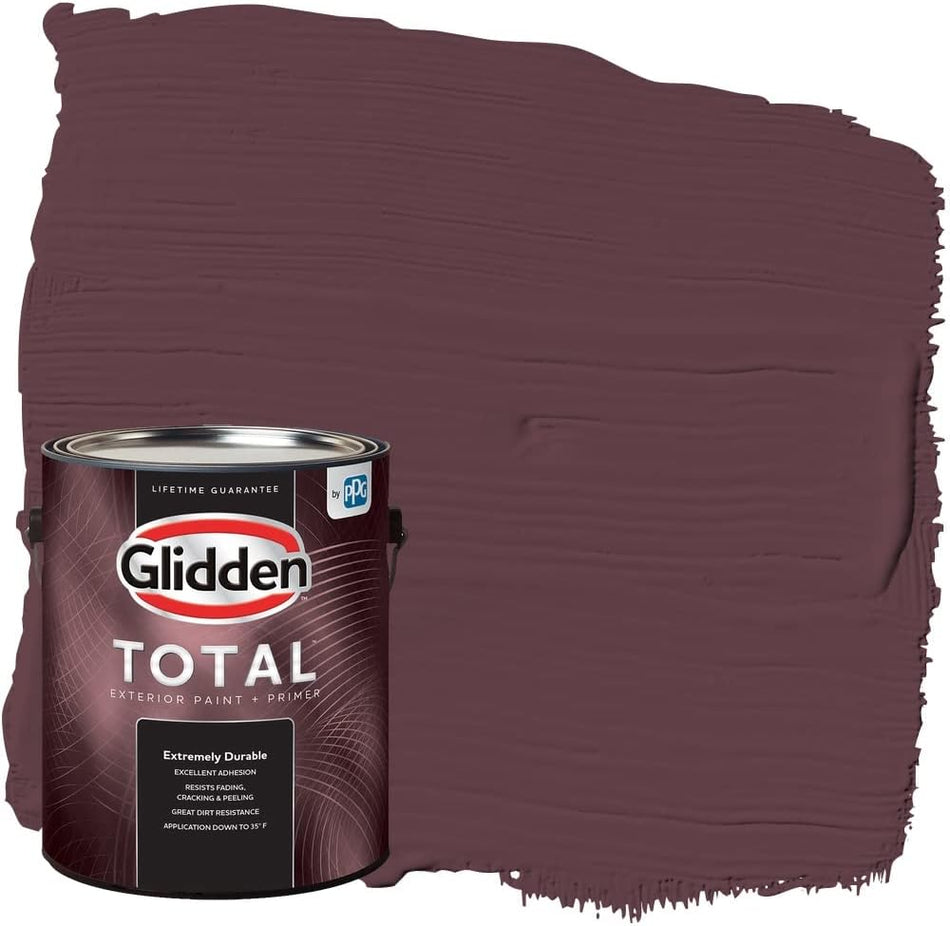 Glidden Total Exterior Pintura e imprimador semibrillante, grosella espinosa