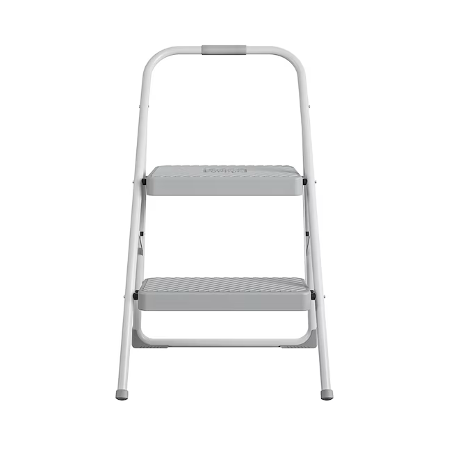 Project Source 2-Step 225-lb Capacity Gray Steel Foldable Step Stool