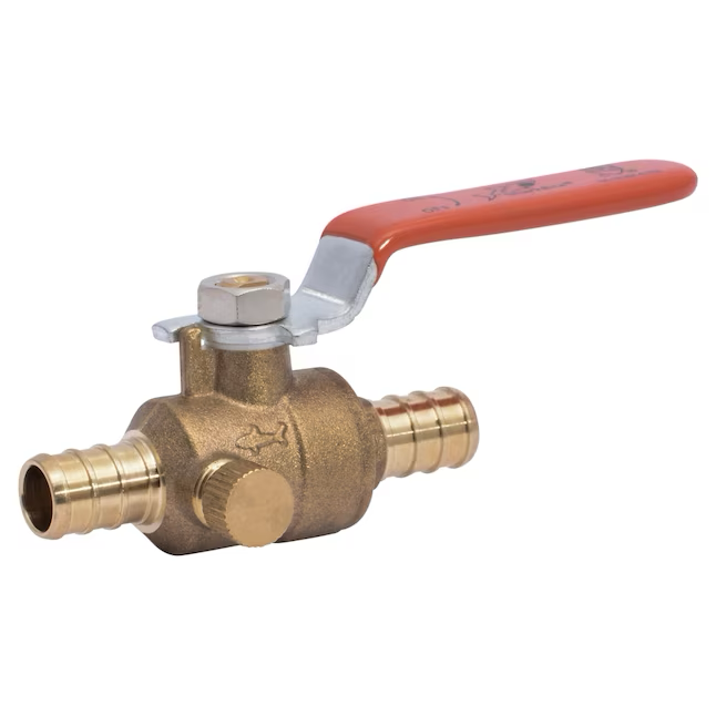 SharkBite 1/2 in. Brass Crimp Ball Valve with Drain / Vent