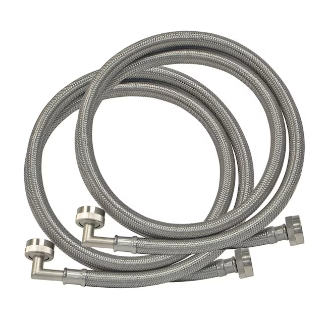 Eastman 2-Pack 4-ft 3/4-in Fht Inlet x 3/4-in Fht Outlet Stainless Steel Washing Machine Connector