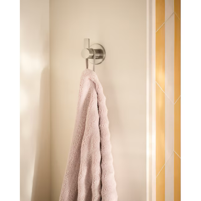 Juego de accesorios decorativos para baño de níquel cepillado Avri de 3 piezas de Moen con toallero, soporte para papel higiénico y aro para toallas