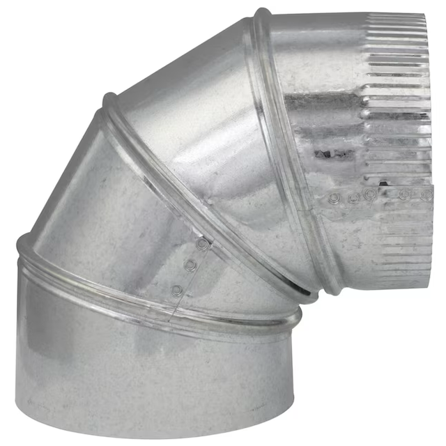 IMPERIAL 5-in 30 Gauge Galvanized Steel Round Adjustable 90 Degree Duct Elbow