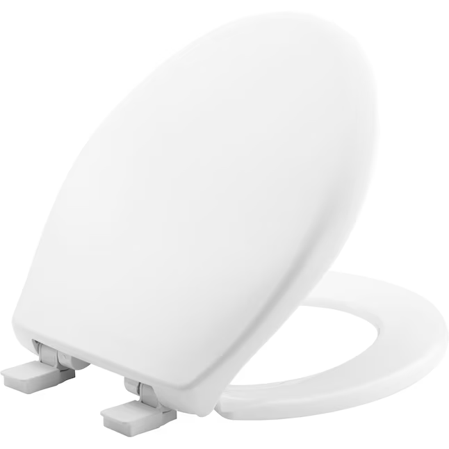 Mansfield Plastic White Round Soft Close Toilet Seat