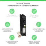 Square D Homeline 15 Ampere 1-poliger Kombinations-Lichtbogenfehler-Leistungsschalter