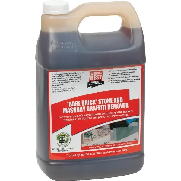 World's Best 1 Gallon Bare Brick, Stone, And Masonry Graffiti Remover