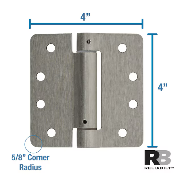 RELIABILT 4-in H x 5/8-in Radius Satin Nickel Spring Interior Door Hinge