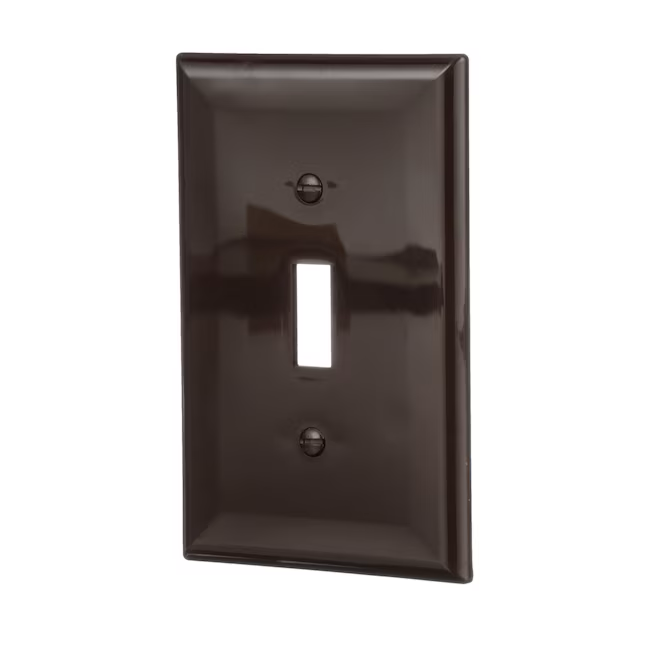 Eaton 1-Gang Midsize Brown Polycarbonate Indoor Toggle Wall Plate