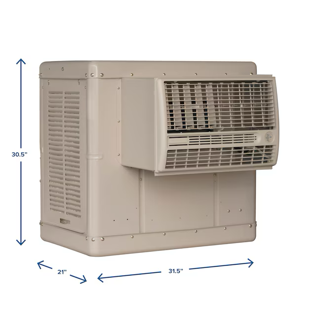 Essick Air 3300-CFM Enfriador evaporativo de ventana para exteriores de 2 velocidades para 900 pies cuadrados (motor incluido)