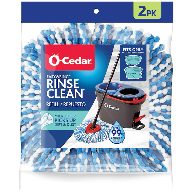 O-Cedar EasyWring RinseClean Spin Mop Mikrofaser-Wischkopf-Nachfüllpackung (2er-Pack)