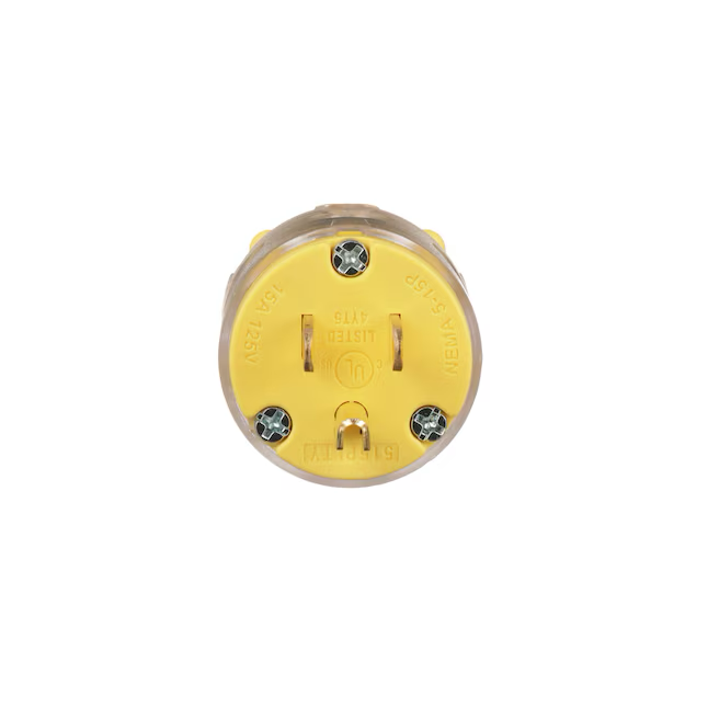 Eaton 15-Amp 125-Volt NEMA 5-15 3-wire General-duty Straight Plug, Yellow