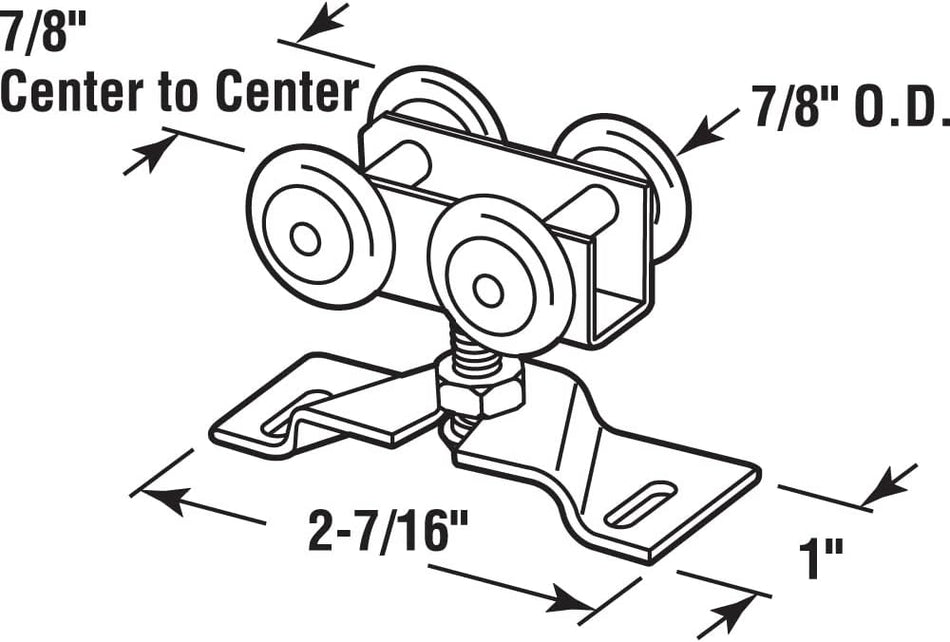 Prime-Line N 7449 Door Roller Assembly (2 Pack)