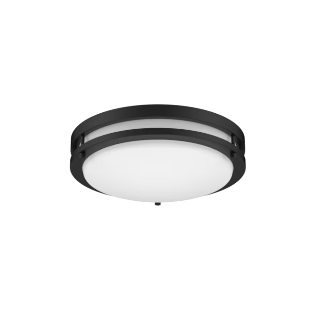 Project Source 1-Light 11-in Matte Black LED Flush Mount Light