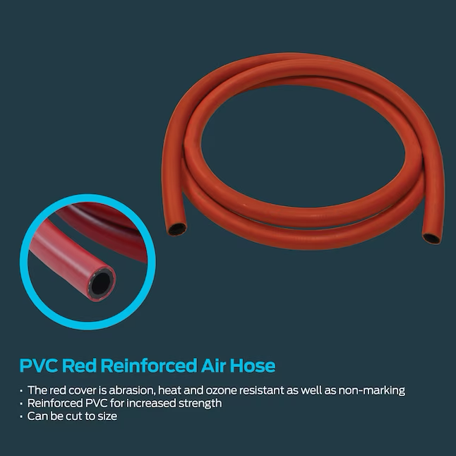 EZ-FLO 3/8-in ID x 10-ft PVC Red Reinforced Air Hose