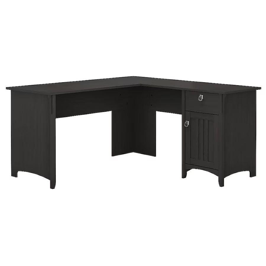 Bush Furniture Salinas 60-in Black Modern/Contemporary L-shaped Desk