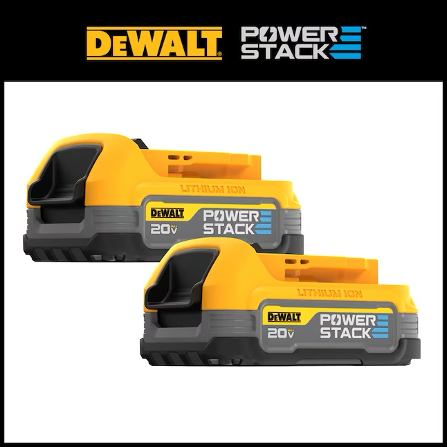 Paquete de 2 baterías de iones de litio DeWalt POWERSTACK de 20 V (1,7 Ah)