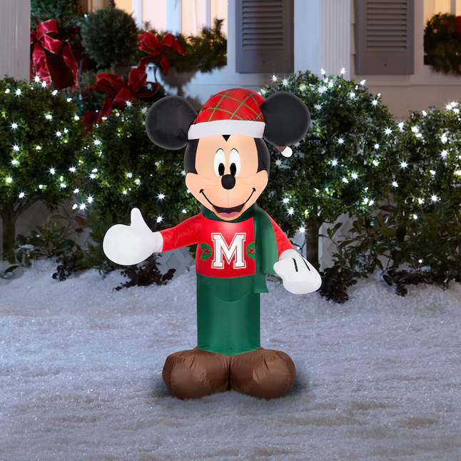 Inflable navideño de Mickey Mouse con luces LED de 3,5 pies de Disney