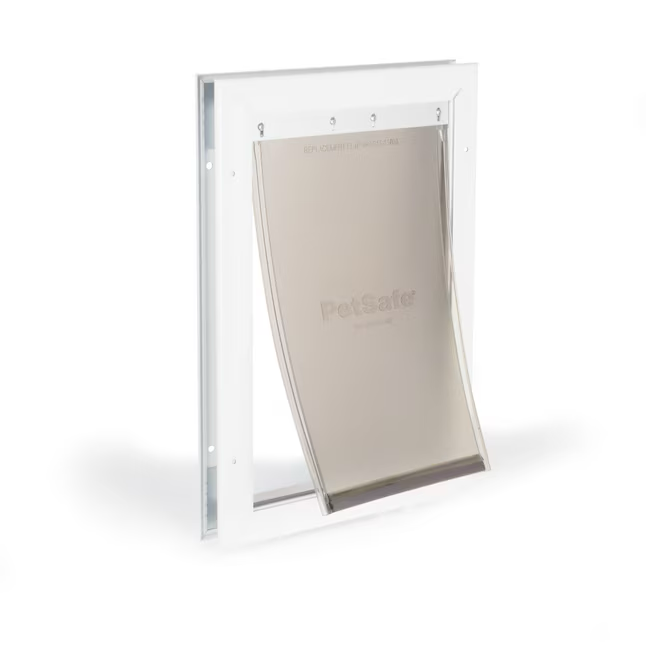 PetSafe Puerta mediana para perros/gatos de aluminio blanco de 10-1/2 x 15 pulgadas para puerta de entrada