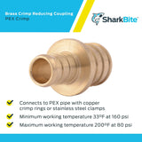 SharkBite 1/2 in. x 3/4 in. Brass Crimp Reducing Coupling