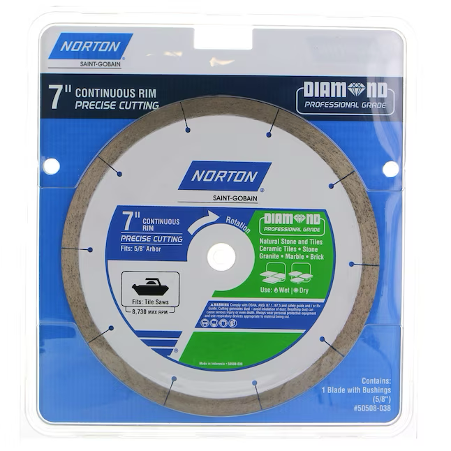 Norton 7-in Wet/Dry Continuous Rim Diamond Saw Blade