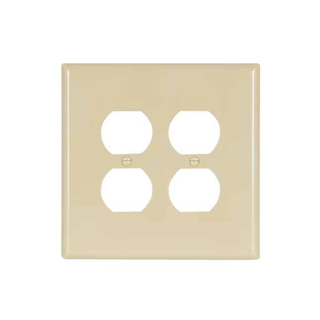 Eaton 2-Gang Jumbo Size Ivory Plastic Indoor Duplex Wall Plate